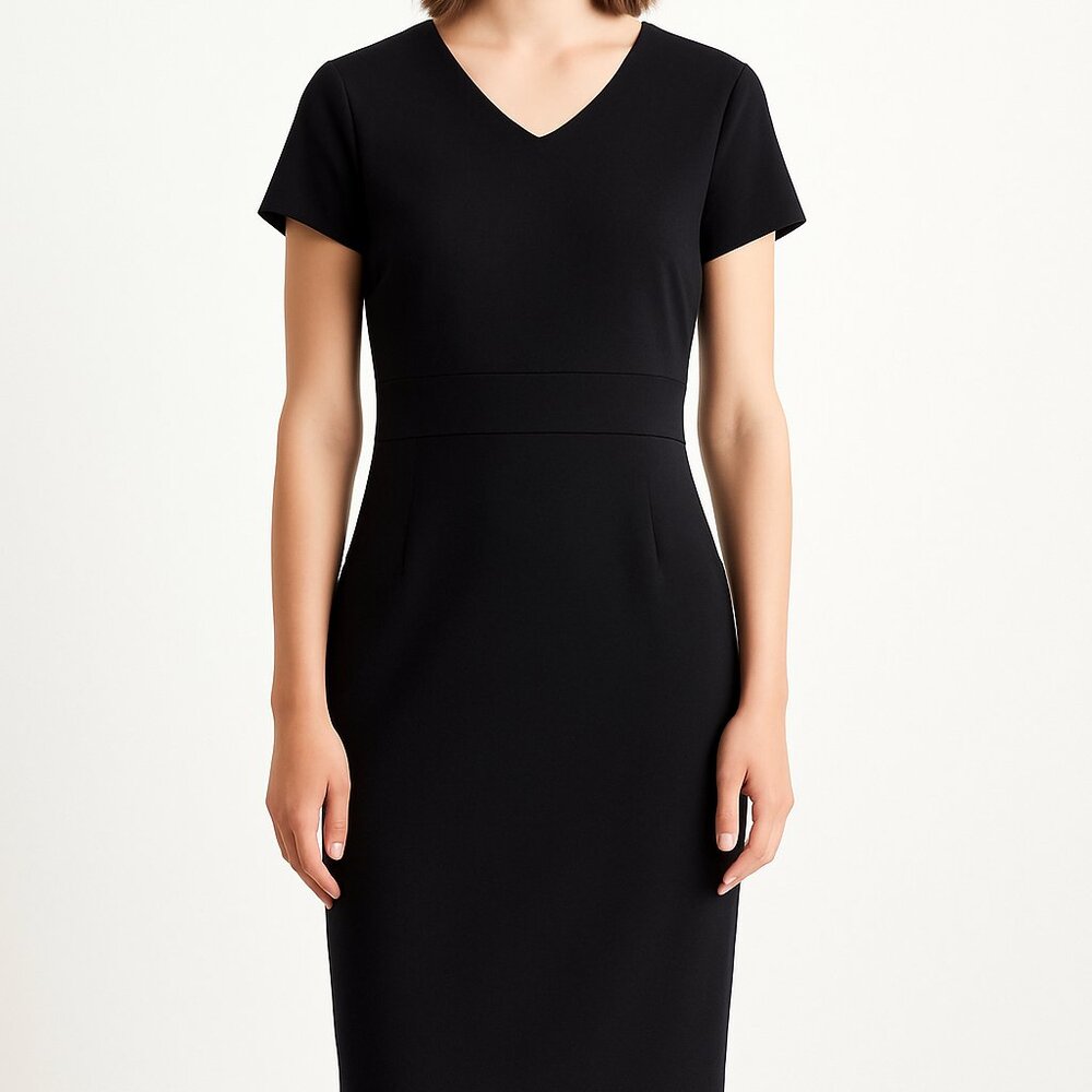 🔥 Closet Sale! Donna Morgan Black Sheath Midi Dress
